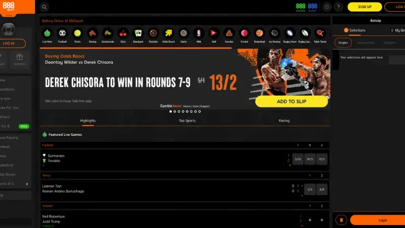 888sport betting site not on Gamstop screen